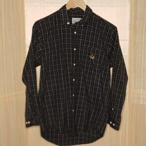Campus Specialties Mens Black White Check Long Sleeve Button Down Medium